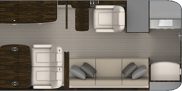 Forward Galley with 4 Living Areas