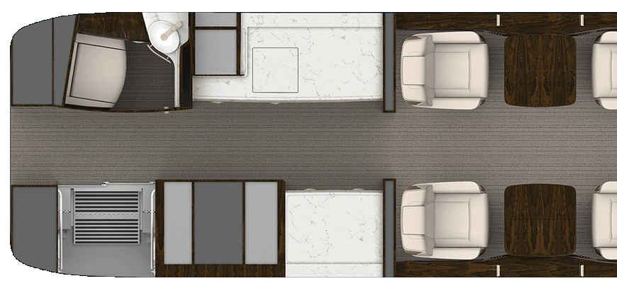 Rendering of Master Suite aircraft floorplan