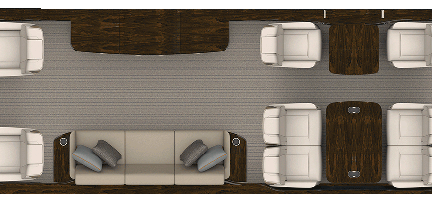 Rendering of Master Suite aircraft floorplan