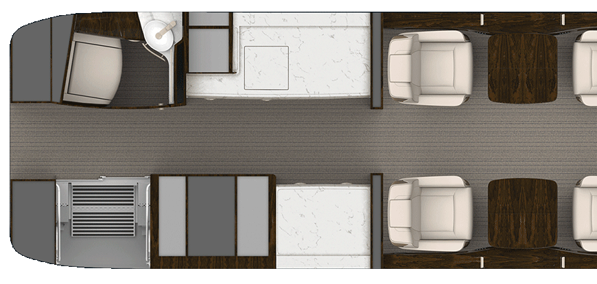 Rendering of Forward Galley aircraft floorplan