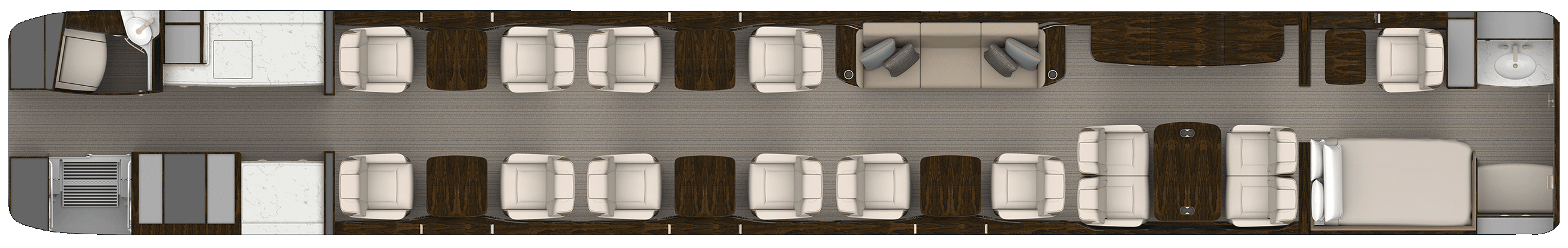 Rendering of Forward Galley aircraft floorplan