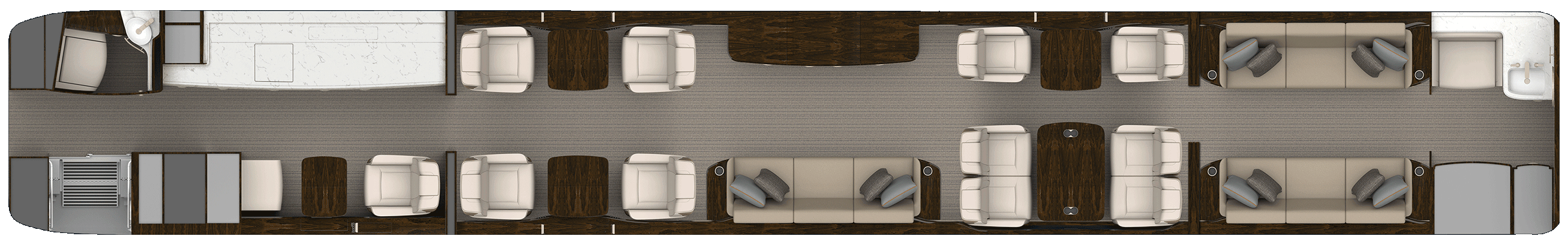 Rendering of Ultragalley aircraft floorplan