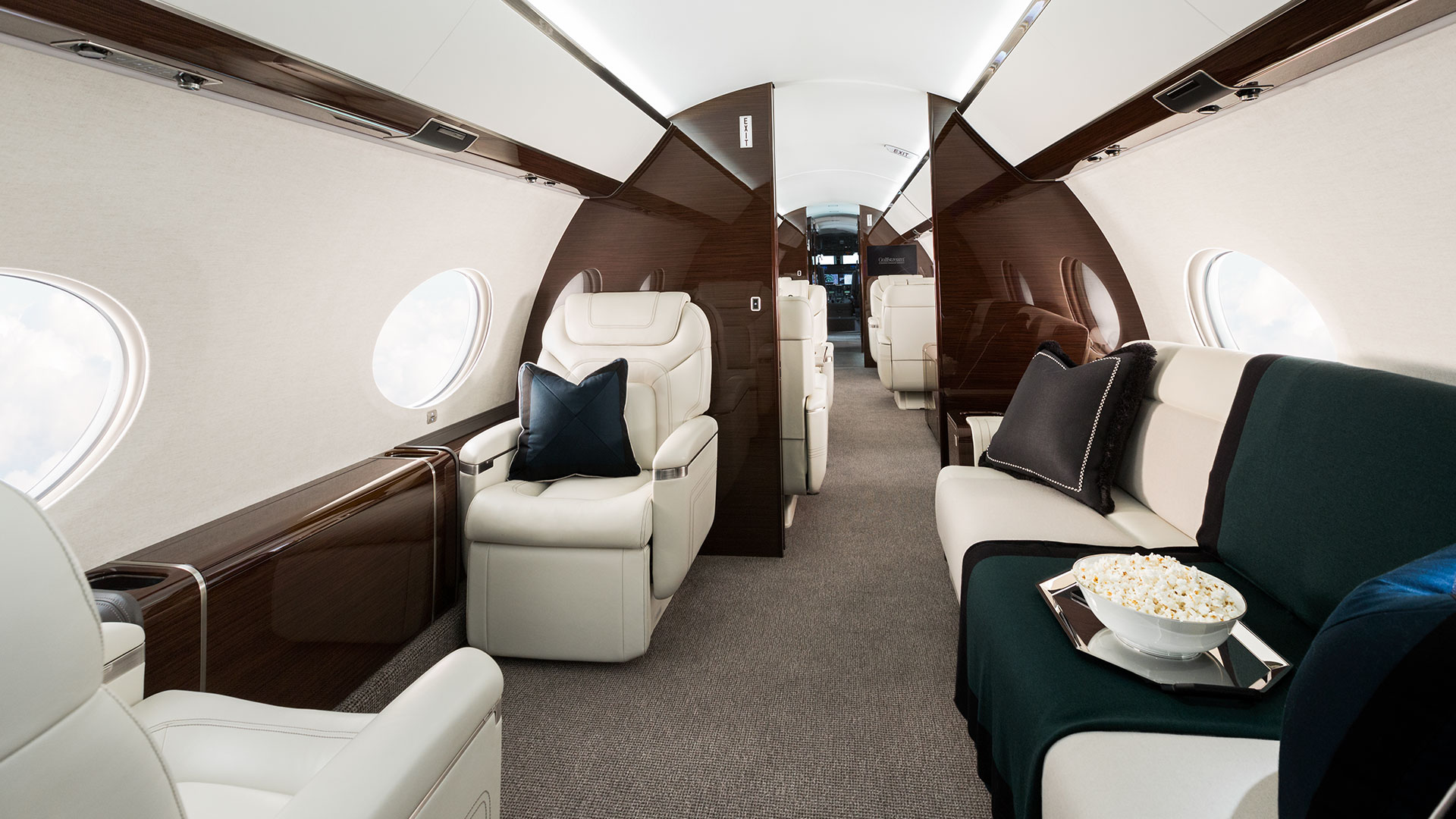 Interior of luxury aircraft